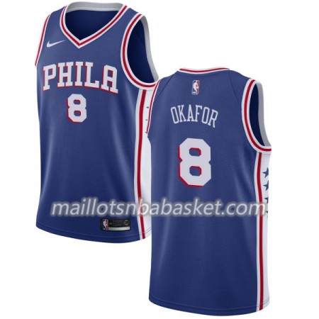 Maillot Homme Philadelphia 76ers Jahlil Okafor 8 Nike 2017-18 Bleu Swingman
